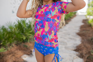 Olivia Tropical Cheetah Rash guard Swimsuit