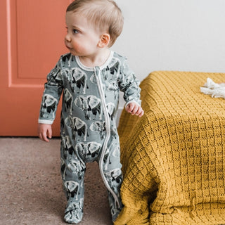 Duck Organic Cotton Zipper Footed Romper