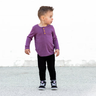 HENLEY LONG SLEEVE- Plum