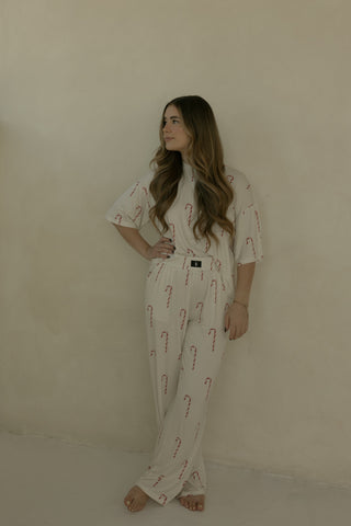 Women's Boxy Tee Lounge Set | Candy Cane
