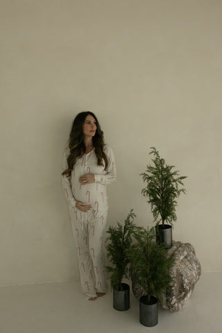 Women's Long Sleeve Bamboo Pajama | Candy Cane