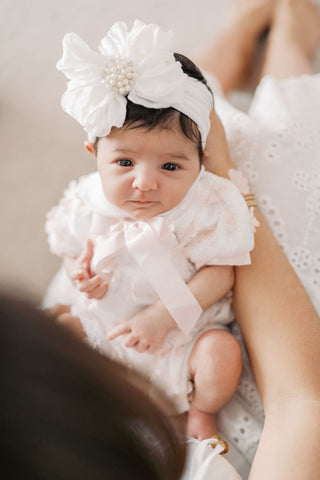 Pretty in Pearls | Signature Ruffled Baby Headband Set of 3