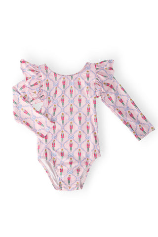 Pink Nutcracker L/S Flutter Sleeve Leotard