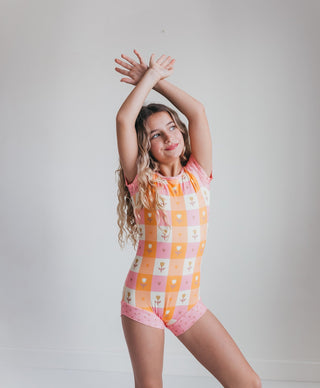 Pink Hearts Shortie Leotard