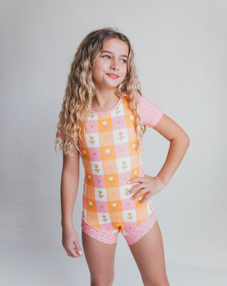 Pink Hearts Shortie Leotard