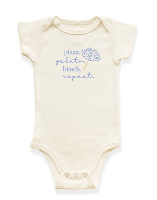 Pizza Gelato Beach Organic Cotton Baby Bodysuit