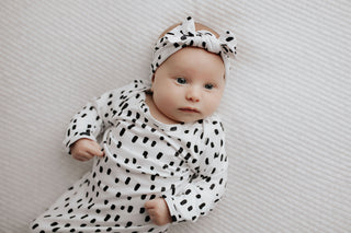 Polka Dot Knotted Headband Bow