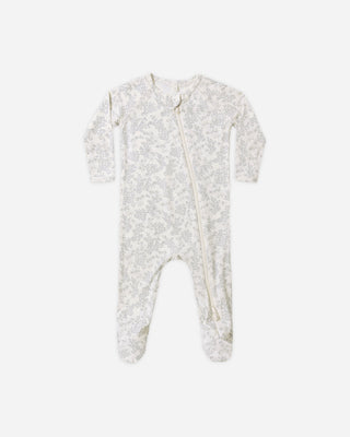 Bamboo Zip Footie Cloud Floral
