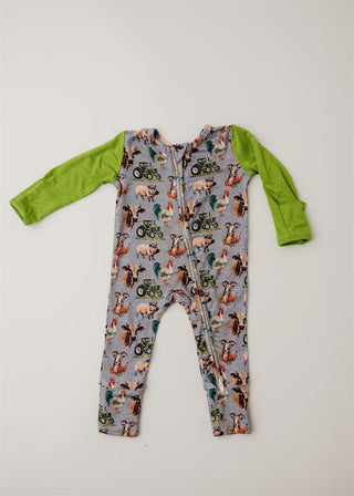 Down on the Farm | Convertible Zip Footie