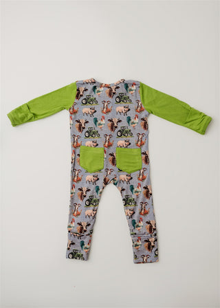 Down on the Farm | Convertible Zip Footie