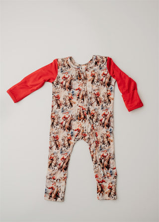 Cowboy Claus | Convertible Zip Footie