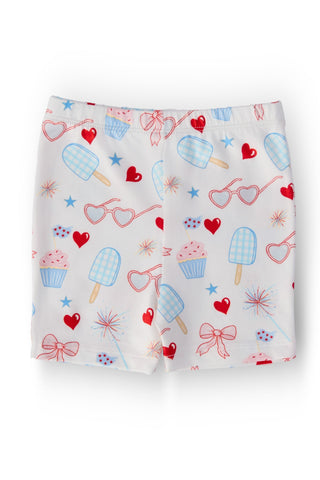 Red, White & Sweet Twirl Shorts