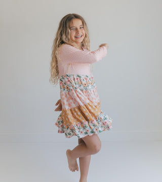 Avery Blush Floral Long Sleeve Dress