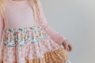 Avery Blush Floral Long Sleeve Dress