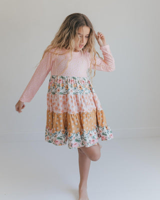 Avery Blush Floral Long Sleeve Dress