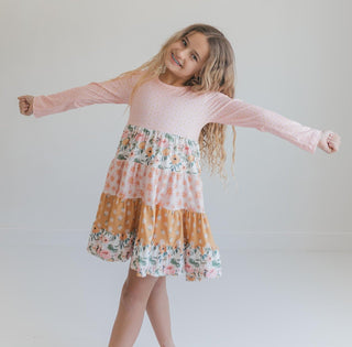 Avery Blush Floral Long Sleeve Dress