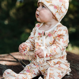 Firefly Bamboo Ruffle Zipper Footed Romper