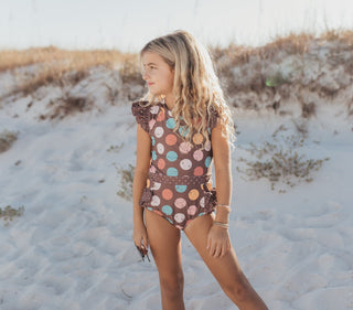 Grace Chocolate Dot Swimsuit