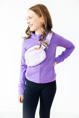 Lavender Fleece Belt Bag