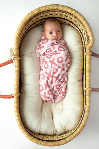 Valentine's Day XOXO Bamboo Newborn Swaddle Blanket