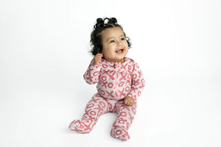 Valentine's Day XOXO Bamboo Newborn Zipper Pajamas Sleepers