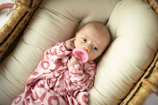 Valentine's Day XOXO Bamboo Newborn Lovey Small Blanket