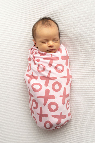 Valentine's Day XOXO Bamboo Newborn Swaddle Blanket