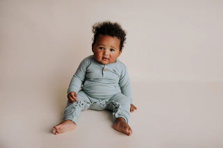 Robbins Egg Baby Ribbed Playsuit with pockets