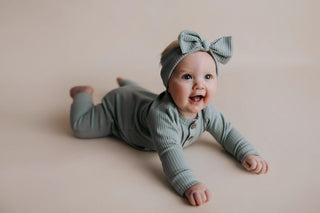 Robbins Egg Baby Ribbed Playsuit with pockets
