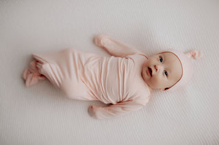 Heavenly Pink Newborn Knotted Baby Gown