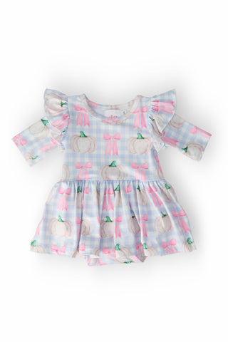 SALE Pumpkin Picnic Twirl Flutter Bodysuit
