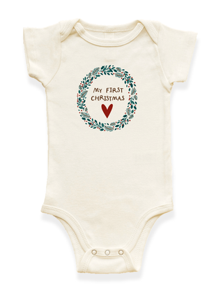 My First Christmas Organic Baby Bodysuit