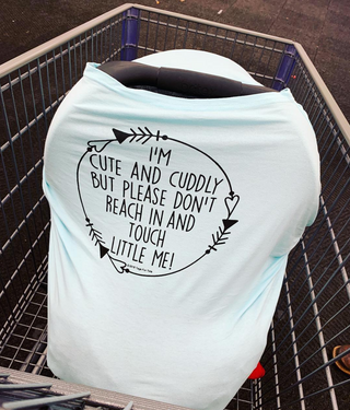 Light Blue Car Seat 5 in 1  Cover  – I'm Cute & Cuddly But Please Don't Touch Little Me