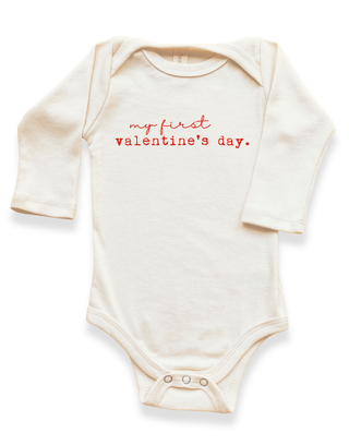 My First Valentine's Day Organic Baby Bodysuit Long Sleeve