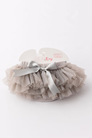 SALE Silver Glitter Ruffle Tutu Bloomer