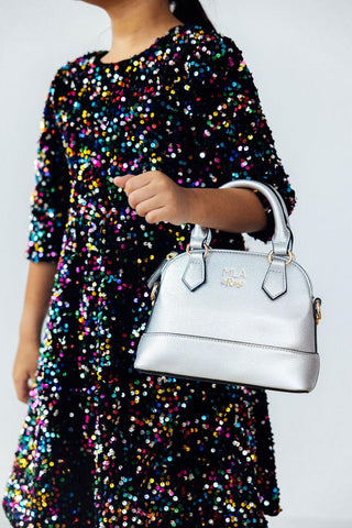 SALE Silver Metallic Girl's Crossbody Purse