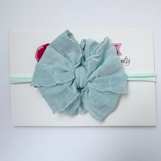 Skinny Mini Ruffled Headband | Seafoam