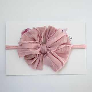 Skinny Mini Ruffled Headband | Paris Pink