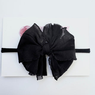 Skinny Mini Ruffled Headband | Black