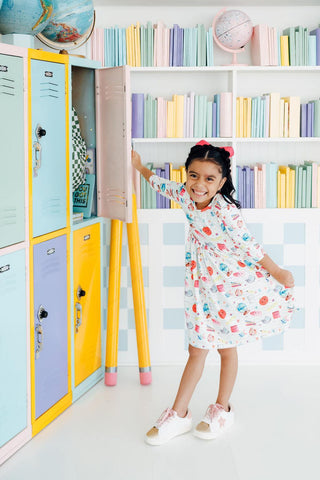 Smarty Pants 3/4 Sleeve Pocket Twirl Dress