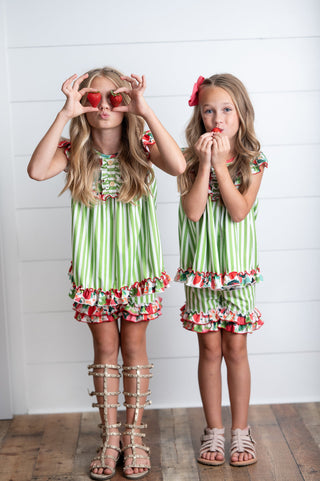 Strawberry Stripe Short Set