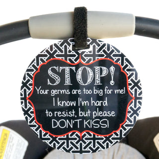 No Kissing A Newborn Car Seat and Stroller Tag