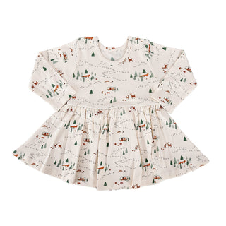 long sleeve twirl dress | into the woods