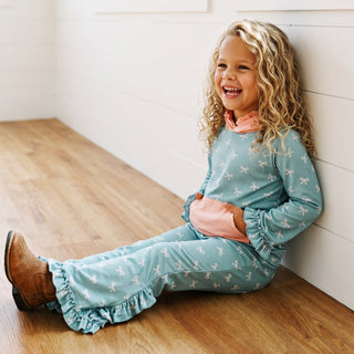 Teal Bow Lucy Hooded Set
