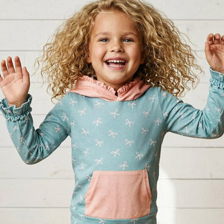 Teal Bow Lucy Hooded Set