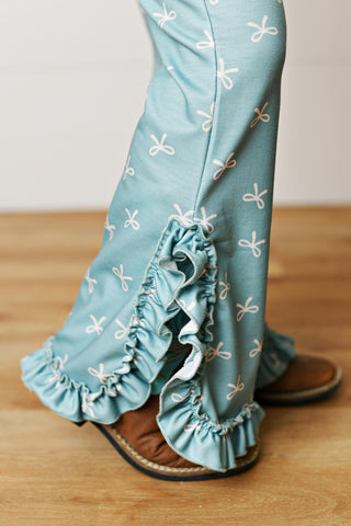 Teal Bow Lucy Hooded Set