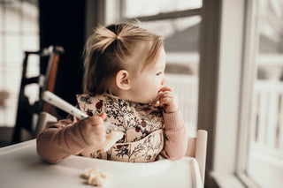 Floral Silicone Bib with Crumb Catcher