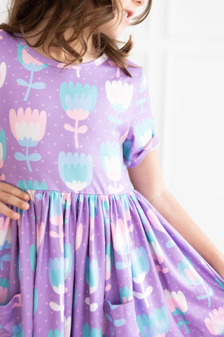 SALE Too Cool Tulips S/S Pocket Twirl Dress