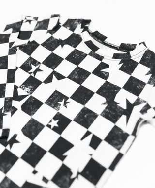 Black & White Checkered Star Two-Piece Set