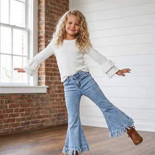 Twirl Fringe Flare Denim Jeans